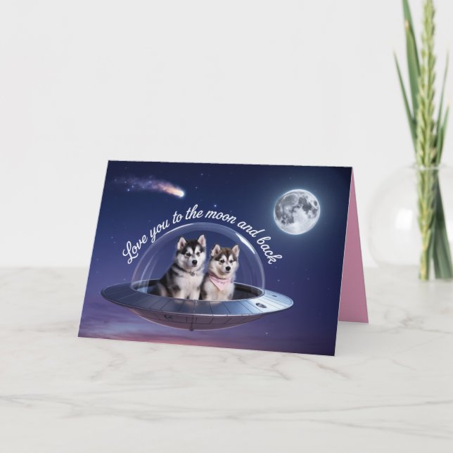 Carte de la Saint-Valentin Malamute (Devant)