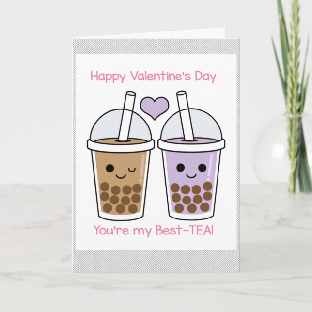 Carte de la Saint-Valentin mignonne Kawaii (Devant)