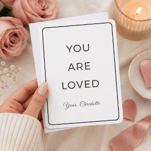 Carte de la Saint-Valentin Minimaliste Tu Es Aimé