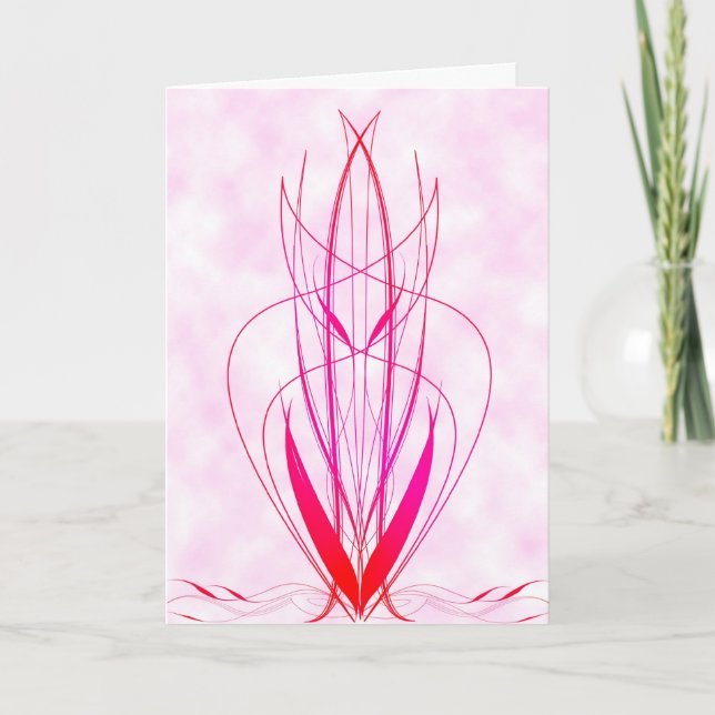 Carte de la Saint-Valentin moderne Pinstriped Hear (Devant)
