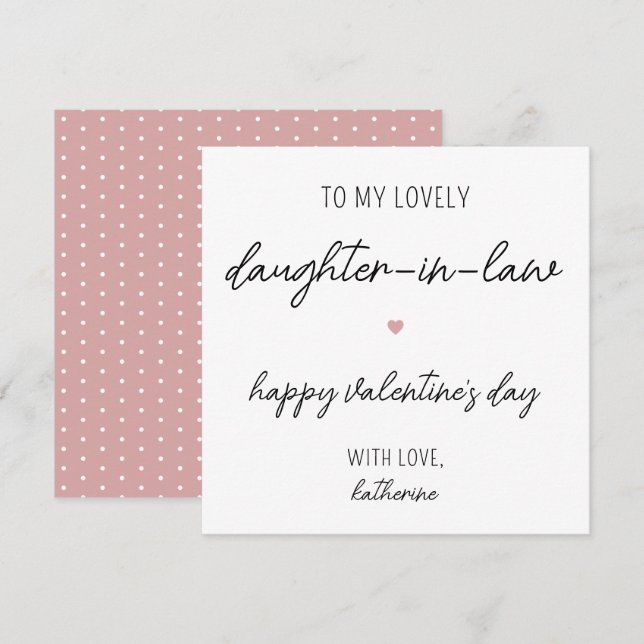 Carte de la Saint-Valentin moderne pour fille en d (Devant / Derrière)