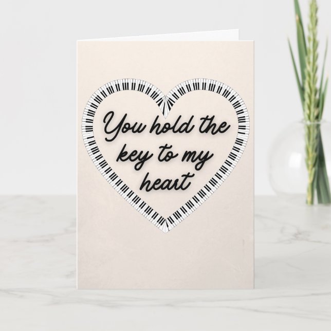 Carte de la Saint-Valentin Music Lover Key To My H (Devant)