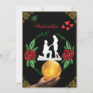 Carte de la Saint-Valentin noire du couple