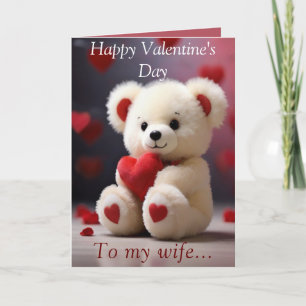 Carte de la Saint-Valentin Ours en Peluche pour Fe