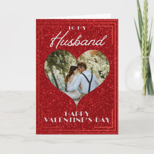 Carte de la Saint-Valentin pailletée avec photo pe (Devant)