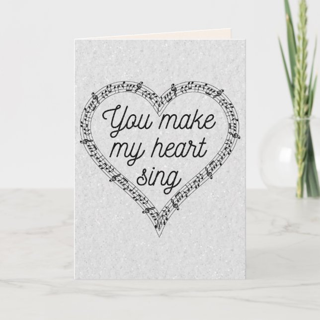 Carte de la Saint-Valentin Pailletée pour Amoureux (Devant)