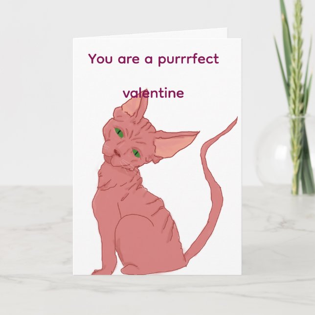 Carte de la Saint-Valentin parfaite pour chat sphi (Devant)