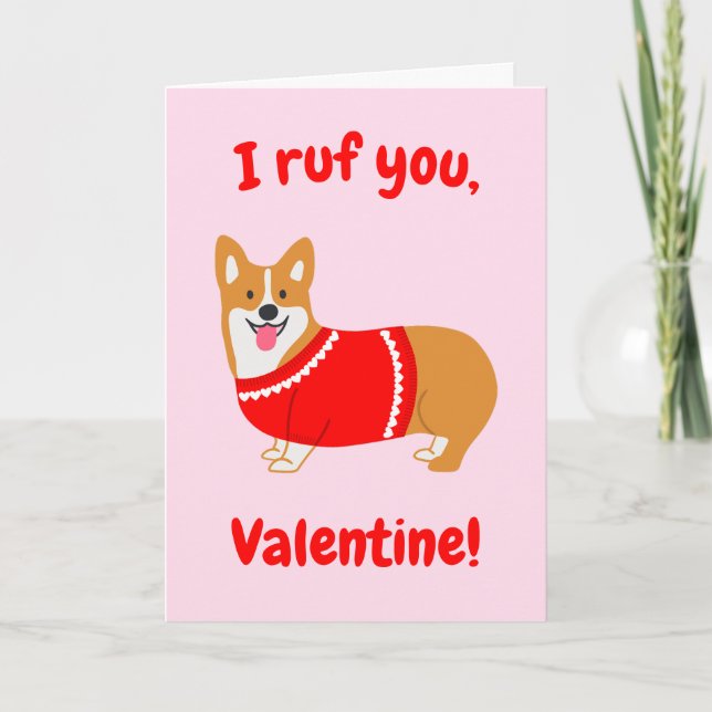 Carte de la Saint-Valentin Pembroke Welsh Corgi (Devant)