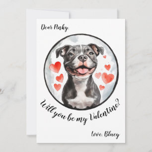 Carte de la Saint-Valentin personnalisable Pittbul