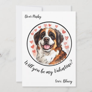 Carte de la Saint-Valentin personnalisable St Bern
