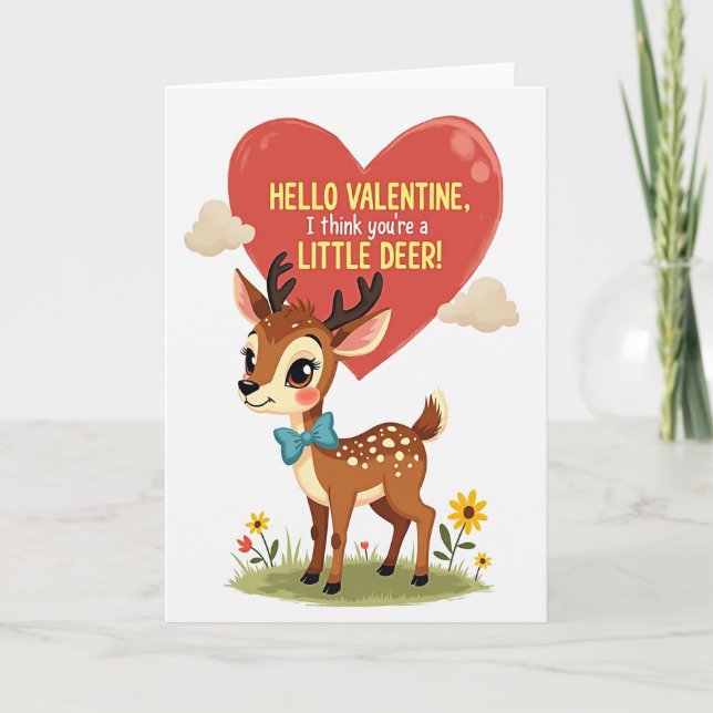 Carte de la Saint-Valentin Petit Cerf (Devant)