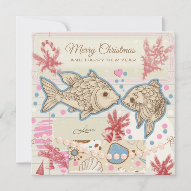 Carte de la Saint-Valentin poisson de Noël (Devant)