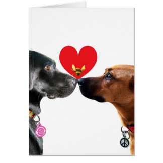 Carte de la Saint-Valentin pour amour de chiots