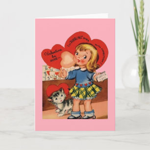 Carte de la Saint-Valentin pour bulle rétro