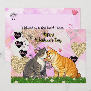 Carte de la Saint-Valentin pour chat mettant en ve