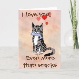 Carte de la Saint-Valentin pour chat Tabby Snack B