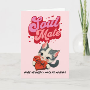 Carte de la Saint-Valentin pour chat vintage