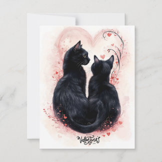 Carte de la Saint-Valentin pour chats noirs protec