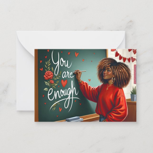 Carte de la Saint-Valentin pour enseignante afro-a (Devant)