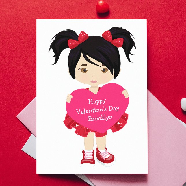Carte de la Saint-Valentin pour fille asiatique (Créateur téléchargé)