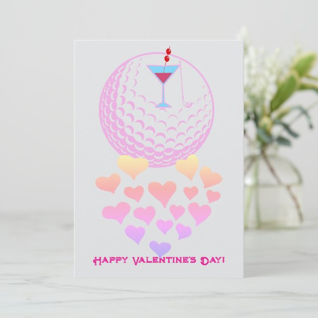 Carte de la Saint-Valentin pour golfeuse – Concept (Debout devant)
