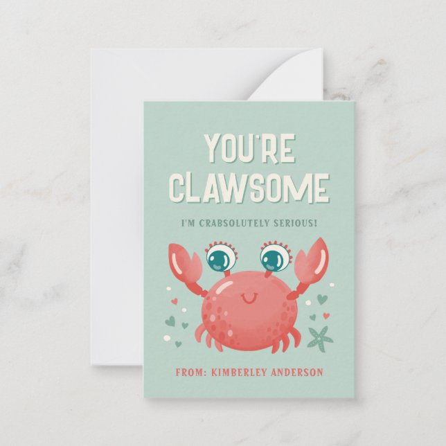 Carte de la Saint-Valentin pour la classe Tu es Cl (Devant)