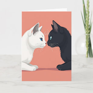 Carte de la Saint-Valentin pour les chats minimali