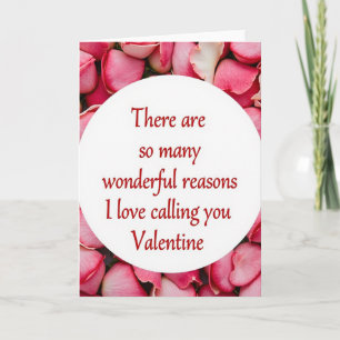 Carte de la Saint-Valentin pour les raisons pour l