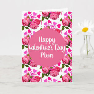 Carte de la Saint-Valentin pour maman Roses et Cœu