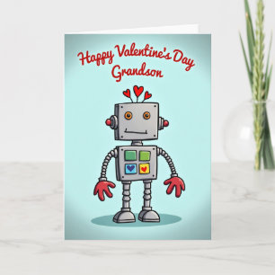 Carte de la Saint-Valentin pour petit-fils robot m