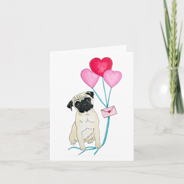Carte de la Saint-Valentin pour pug (Devant)
