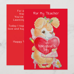 Carte de la Saint-Valentin pour un bon enseignant