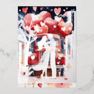 Carte de la Saint-Valentin pour un camion romantiq