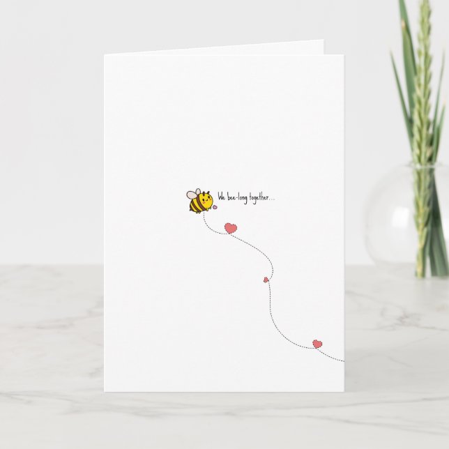 Carte de la Saint-Valentin pour une abeille Kawaii (Devant)