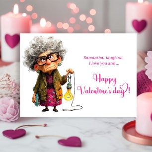 Carte de la Saint-Valentin pour une dame drôle, sa