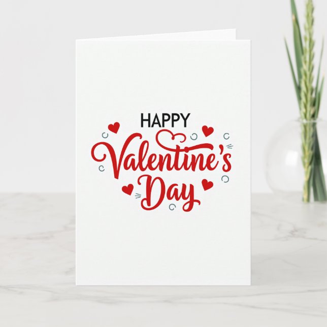 Carte de la Saint-Valentin Red Happy Script (Devant)