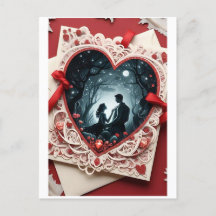 Carte de la Saint-Valentin romantique - Dessin de 