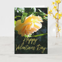 Carte de la Saint-Valentin Rose jaune ensoleillée