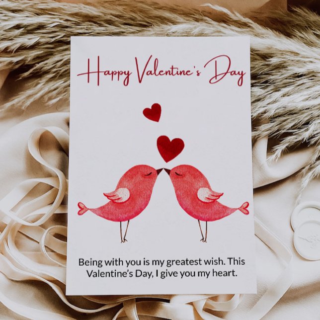 Carte de la Saint-Valentin rose rouge (Red pink Valentine's Card)