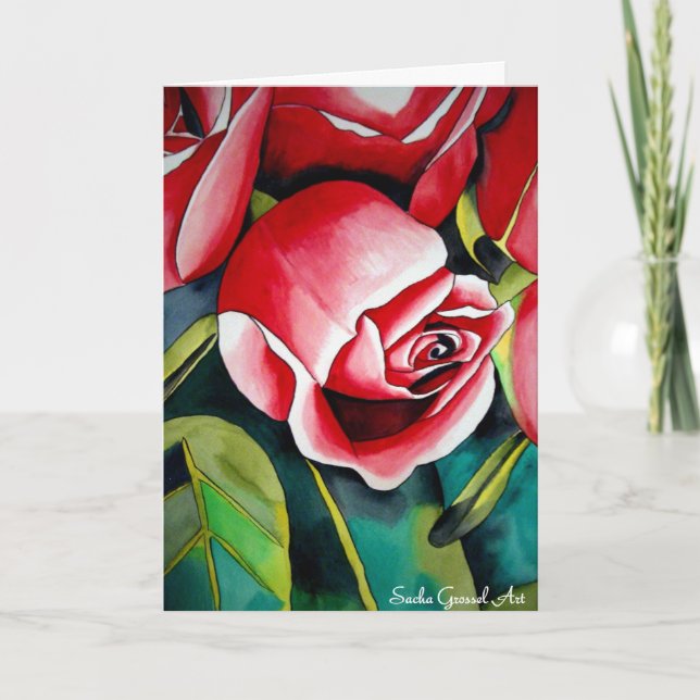 Carte de la Saint-Valentin Rosebud rose (Devant)