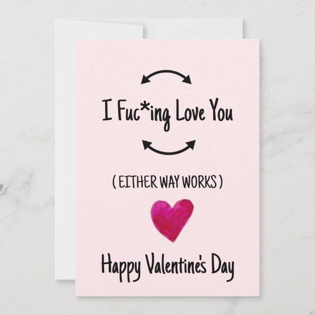 Carte de la Saint Valentin Rude, je vous aime (Devant)