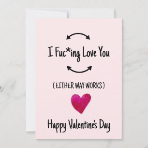 Carte de la Saint Valentin Rude, je vous aime