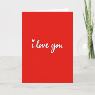 Carte de la Saint-Valentin Script Rouge Je T'Aime