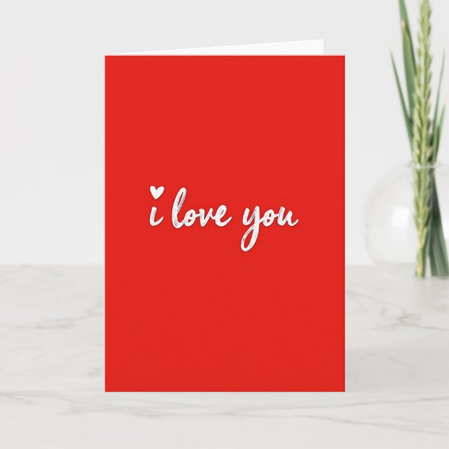 Carte de la Saint-Valentin Script Rouge Je T'Aime (Devant)
