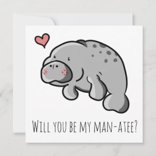 Carte de la Saint-Valentin 'Seras-tu mon lamantin?