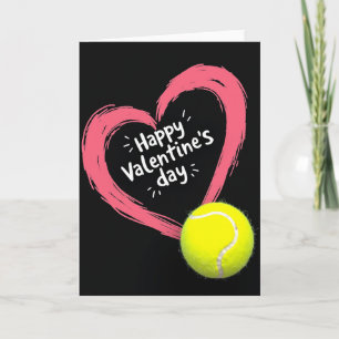 Carte de la Saint-Valentin Tennis Neon Heart