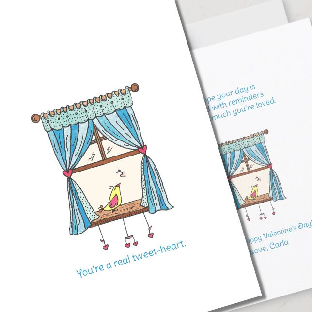 Carte de la Saint-Valentin Tweet Heart Bird (Créateur téléchargé)