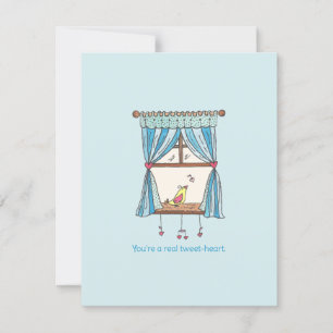 Carte de la Saint-Valentin Tweet Heart Bird