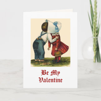 Carte de la Saint-Valentin vintage pour s'embrasse