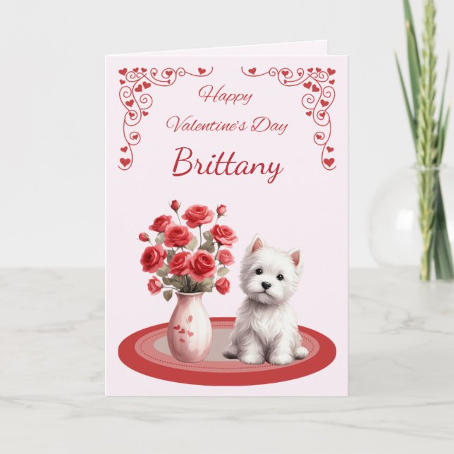 Carte de la Saint-Valentin Westie personnalisée av (Devant)